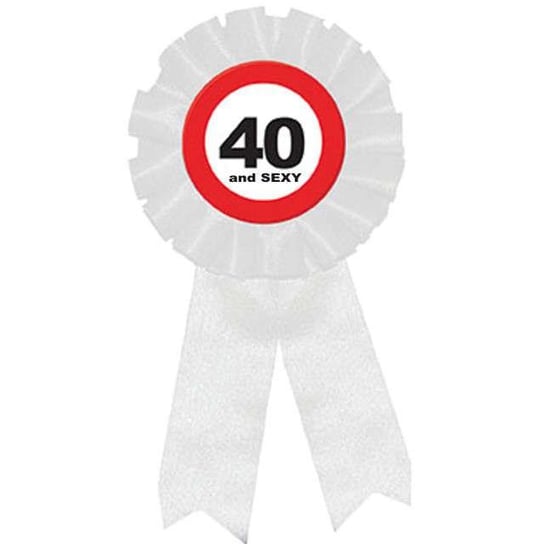 Kotylion, "40 Urodziny Traffic Birthday", 8 cm Funny Fashion