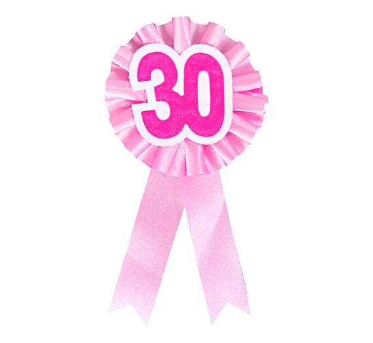 Kotylion urodzinowy, 30, różowy Party World