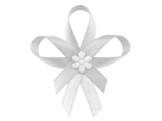 Kotylion z kwiatkiem, biały, 25 sztuk PartyDeco