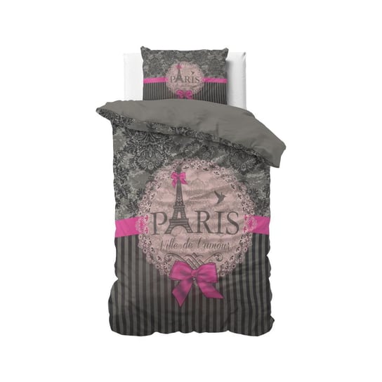 Kpl 140x220 I LOVE PARIS róż bawełna DreamHouse