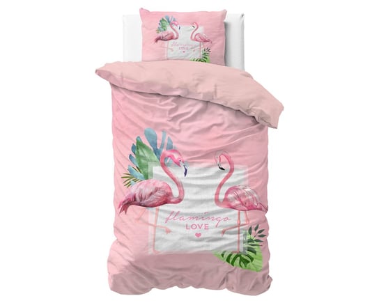 Kpl 140x220 SUNNY FLAMINGO'S różowy bawełna DreamHouse