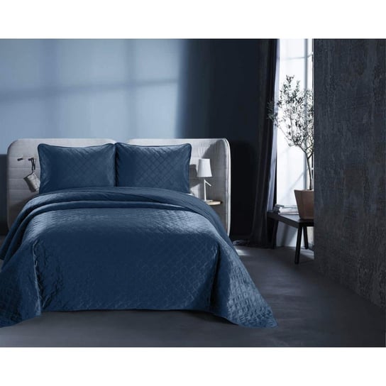 Kpl 180x250 VELVET CLASSICO niebieski z poszewką na poduszkę DreamHouse