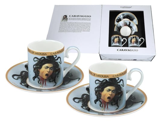 Kpl. 2 filiżanek espresso - M. M de Caravaggio, Głowa Meduzy (CARMANI) Carmani