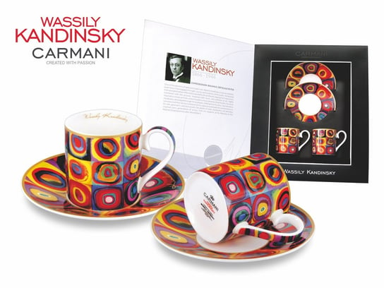 Kpl. 2 filiżanek espresso - Wassily Kandinsky. Color Stady. Squares with concentric circles /1913r. Carmani