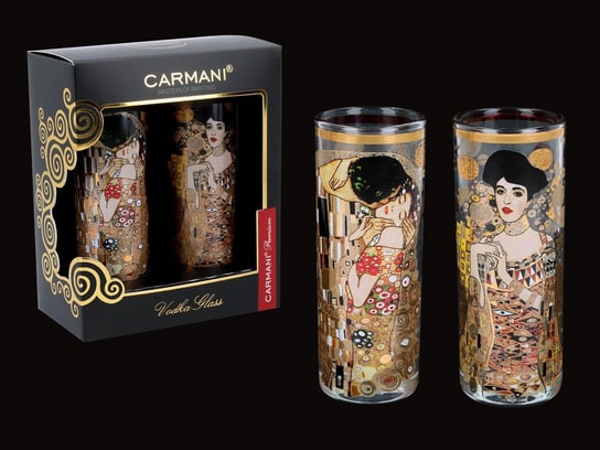 Kpl. 2 kieliszków do wódki - G. Klimt. Pocałunek + Adela (CARMANI) Carmani