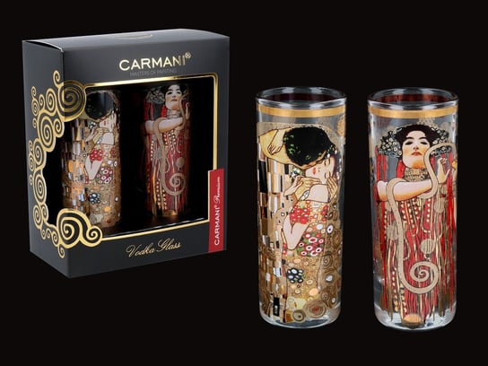 Kpl. 2 kieliszków do wódki - G. Klimt. Pocałunek + Medycyna (CARMANI) Carmani