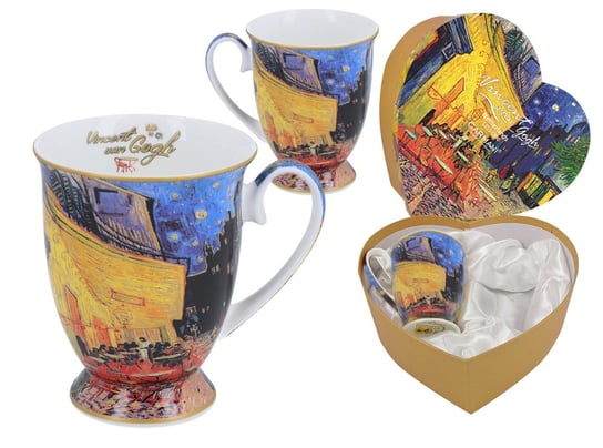 Kpl. 2 kubków w sercu - V. van Gogh, Taras kawiarni nocą (CARMANI) Carmani