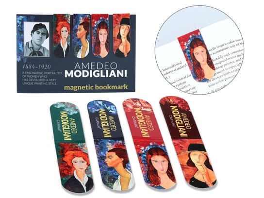 Kpl. 4 zakładek magnetycznych - A. Modigliani (CARMANI) Carmani