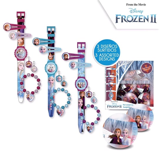 Kraina Lodu 2, Zegarek Elektroniczny z Zestawem Biżuterii Frozen - Kraina Lodu