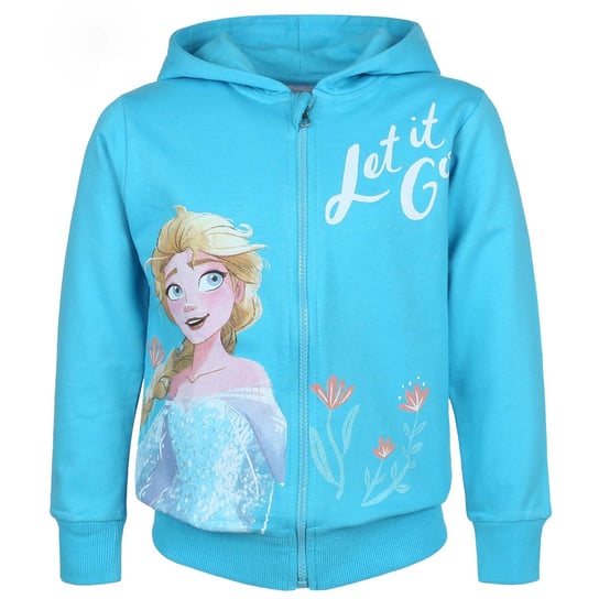 Kraina lodu Disney Frozen Niebieska, zapinana na zamek bluza, bluza dziewczęca z kapturem 6 lat 116 cm Disney