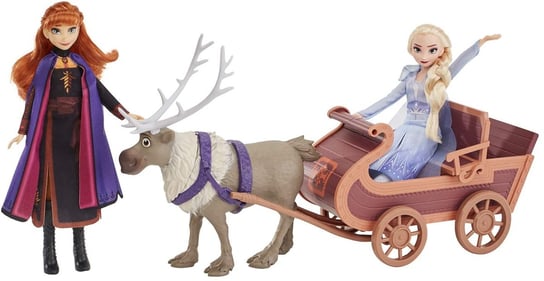 Kraina Lodu, figurki Elsa i Anna w saniach Hasbro