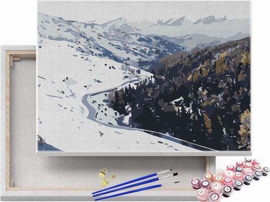 Krajobraz w śniegu -  Malowanie po numerach Beliart