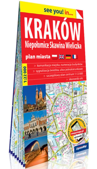 Kraków, Niepołomice, Skawina, Wieliczka. Plan miasta 1:22 000 Opracowanie zbiorowe