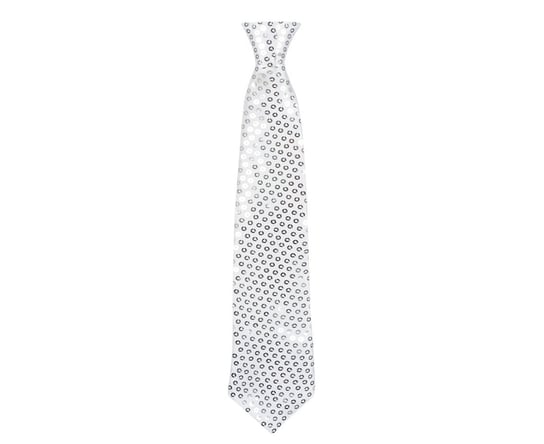 Krawat błyszczący, srebrny, 40 cm Boland