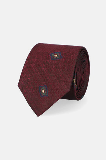 Krawat Bordowy Jedwabny Wzór Inna marka