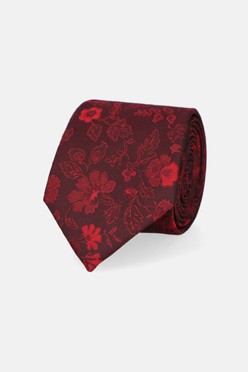 Krawat Bordowy w Kwiaty Inna marka