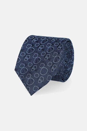 Krawat Ciemnogranatowy Jedwabny Wzór Geometryczny Inna marka
