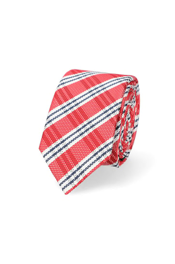 Krawat Czerwony w Kratę Lancerto