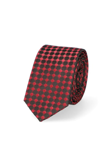Krawat Czerwony Wzór Geometryczny Lancerto