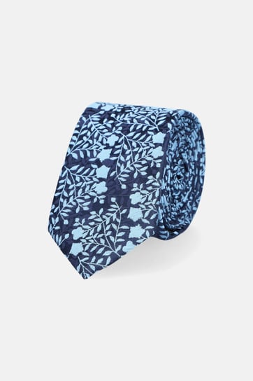 Krawat Granatowo-Niebieski Wzór Roślinny Inna marka