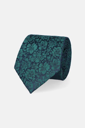 Krawat Granatowo Zielony w Kwiaty Inna marka