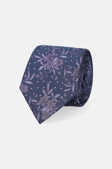 Krawat Granatowy w Fioletowe Kwiaty Inna marka