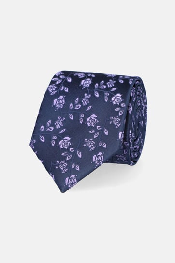 Krawat Granatowy w Fioletowe Róże Inna marka