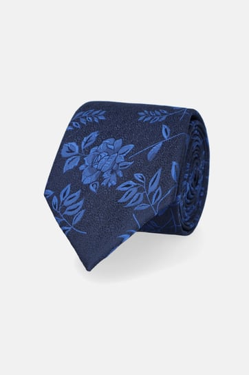 Krawat Granatowy Wzór Roślinny Inna marka