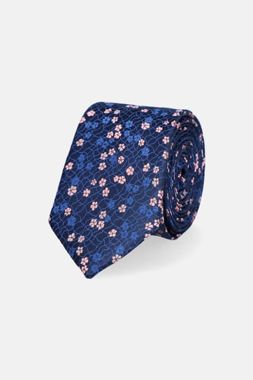 Krawat Granatowy Wzór w Kwiaty Inna marka