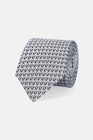 Krawat Jedwabny Szary Wzór Geometryczny Inna marka