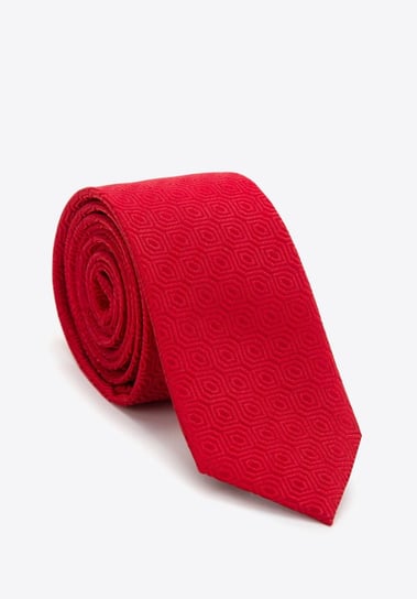 Krawat jedwabny wzorzysty czerwony WITTCHEN