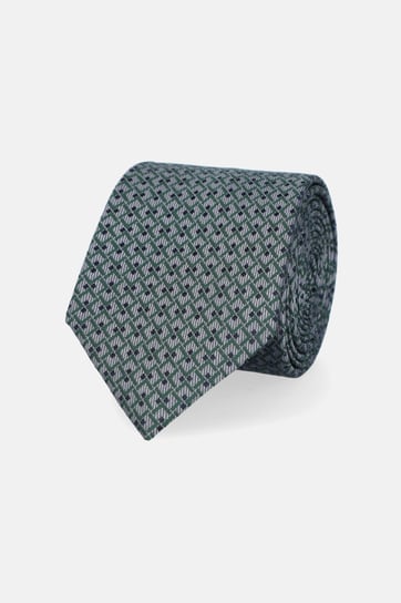 Krawat Szaro-Zielony Jedwabny Wzór Geometryczny Inna marka