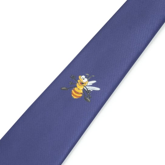 Krawat w kolorze granatowym z pszczołą - KRAW6 BEE&HONEY
