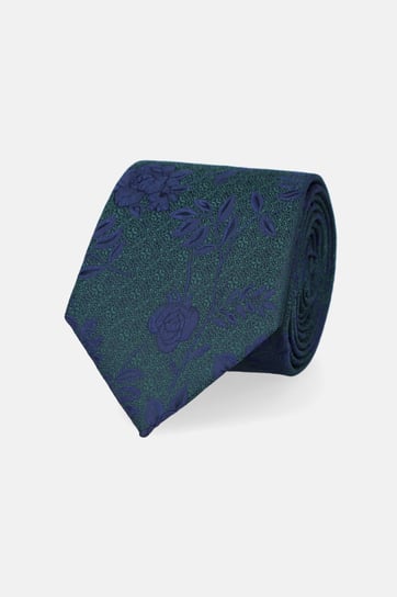Krawat Zielono Granatowy w Róże Inna marka
