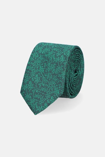 Krawat Zielony w Delikatny Roślinny Wzór Inna marka