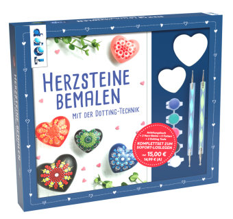 Kreativ-Set Herz-Steine bemalen mit der Dotting-Technik Frech Verlag Gmbh