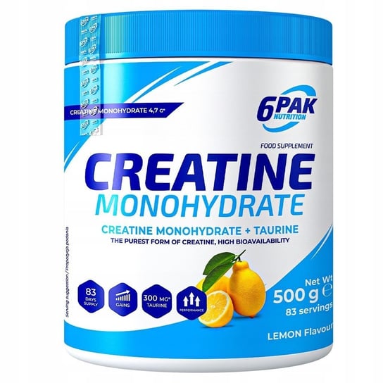 Kreatyna  6PAK Creatine Monohydrate  500g Cytryna 6PAK NUTRITION
