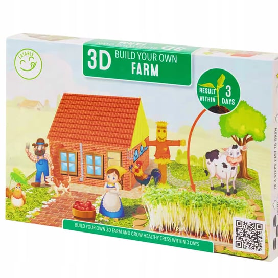 Kreatywny zestaw dla dzieci do zbudowania własnej farmy, z rzeżuchą do wysiewu Inna marka