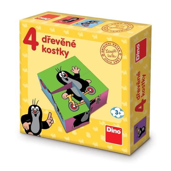 Krecik i Przyjaciele Klocki obrazkowe 4 el. drewniane dla dzieci 3+ oryginalne z Czech Inna marka
