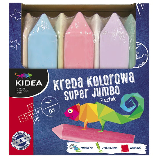 Kreda kolorowa, Super Jumbo Kidea, 7 sztuk KIDEA