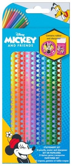 Kredki 12 kolorów z temperówką i gumką Minnie Mouse WD21724 Kids Euroswan p6 Euroswan