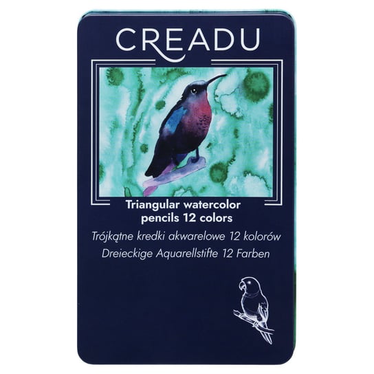 Kredki akwarelowe, 12 kolorów PRO, Creadu Creadu