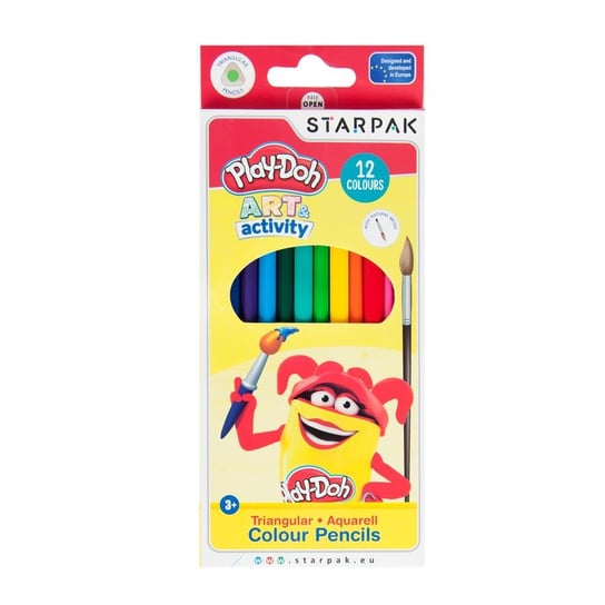 Kredki akwarelowe, trójkątne, 12 kolorów Play-Doh