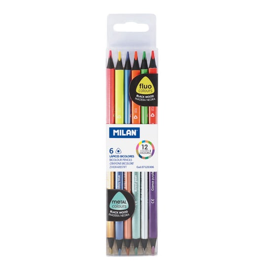 Kredki Bicolor Fluo/Metalizow 12 Kolorów Milan