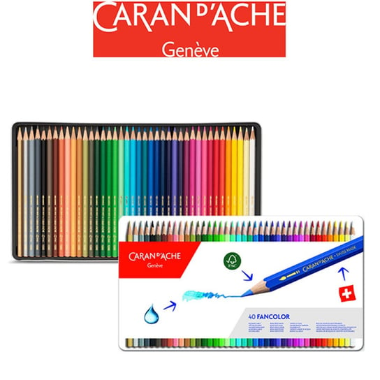 kredki caran d'ache fancolor, metalowe pudełko, 40 szt. CARAN D'ACHE