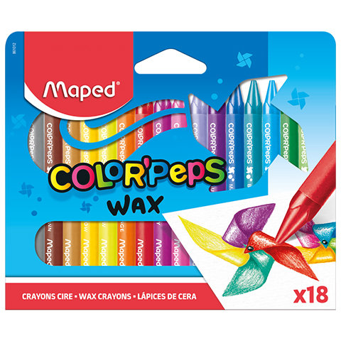 Kredki Colorpeps świecowe, 18 kolorów Maped