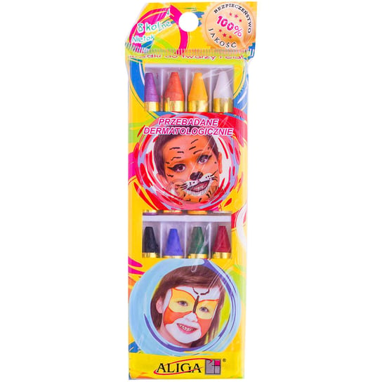 Kredki Do Malowania Twarzy Ciała Makijażu Make Up Kolorowe 8Szt Bezpieczne Trifox