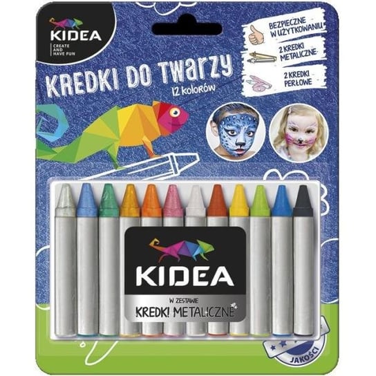 Kredki do malowania twarzy, Kidea, 12 kolorów KIDEA