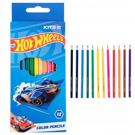 KREDKI DO SZKOŁY 12 SZTUK 12 KOLORÓW DO RYSOWANIA HOT WHEELS KITE KITE