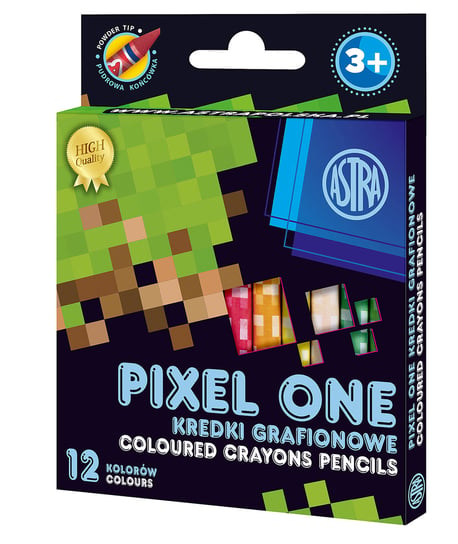 Kredki grafionowe Pixel One, 12 kolorów Astra